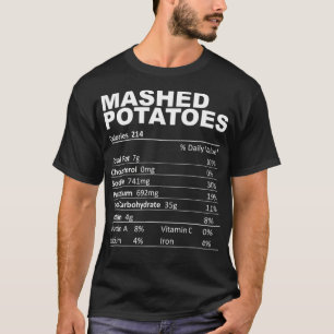 Camiseta Batatas amassadas Fatos Nutricionais Fatos Engraça