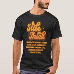 Camiseta Batatas amassadas grossas laterais e latas de feij