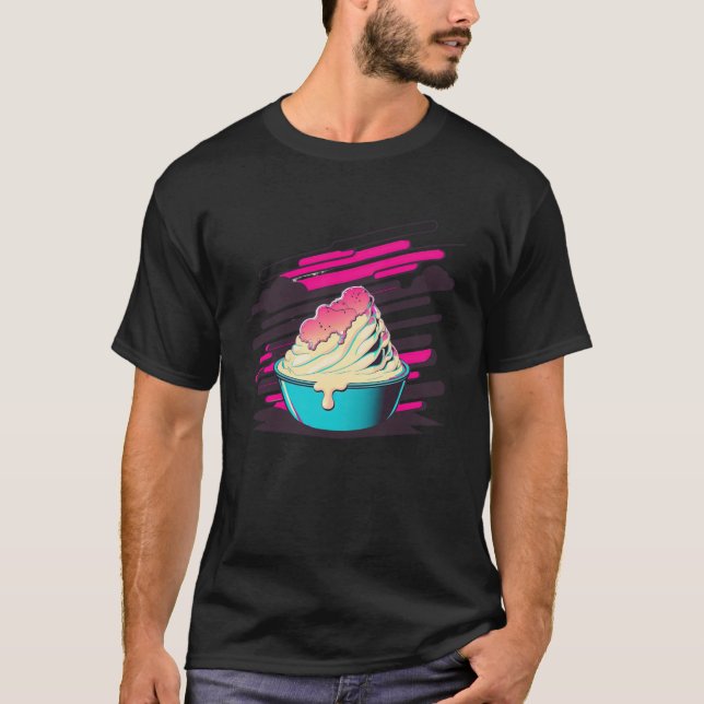 Camiseta Batatas amassadas Sinthwave 80s Estética retrowave (Frente)