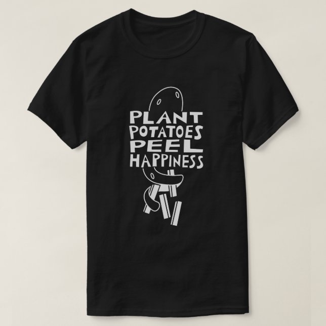 Camiseta Batatas de Plantas Peel Felicidade (Frente do Design)