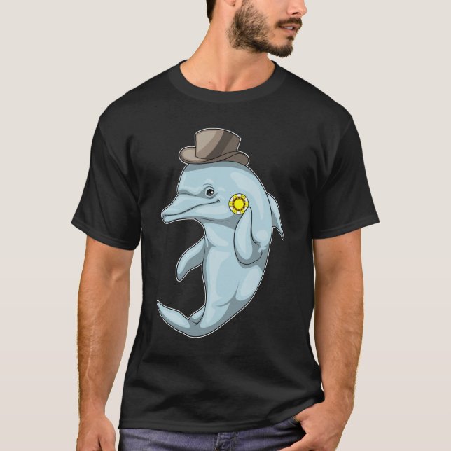 Camiseta Batatas de pôquer de golfinho (Frente)