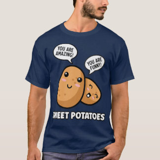 Camiseta Batatas doces Comida positiva, engraçada, legenda 