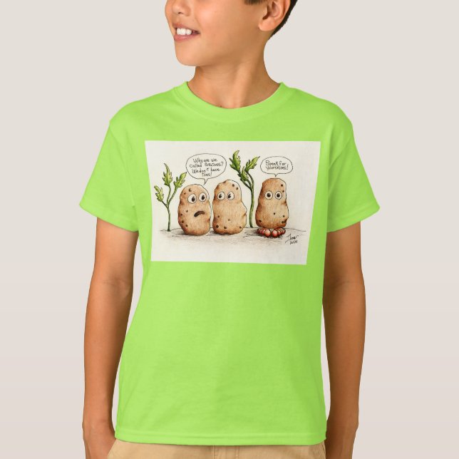 Camiseta Batatas Engraçadas Crianças T-Shirt (Frente)