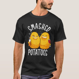 Camiseta Batatas Esmagadas Engraçadas Cerveja Bebendo E Vin