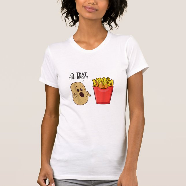 Camiseta Batatas Fritam É Que Você Irrita Batatas Engraçada (Frente)