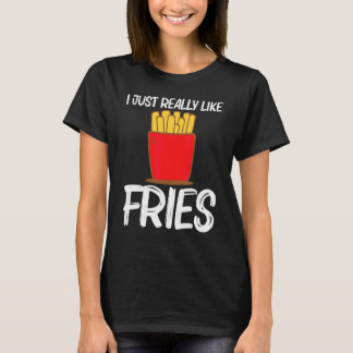 Camiseta Batatas Fritas Legais Para Homens Mulheres Prato D