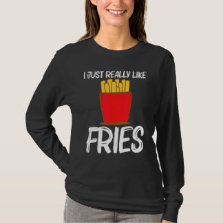 Camiseta Batatas Fritas Legais Para Homens Mulheres Prato D