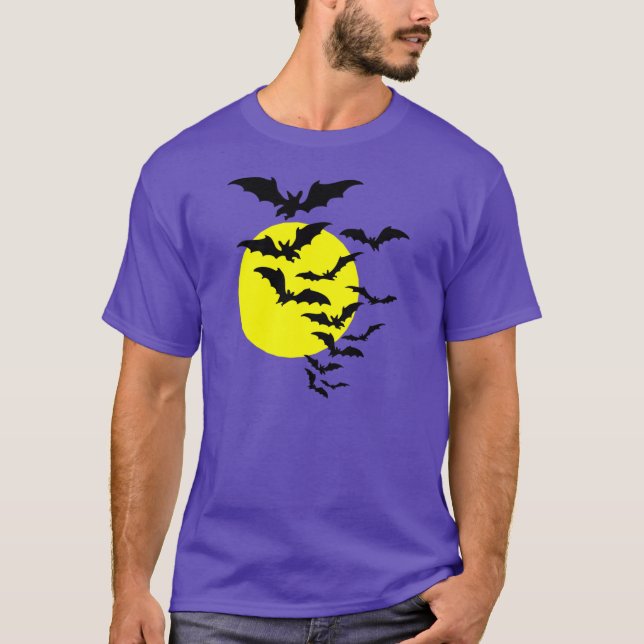 Camiseta Batatas voadoras sobre uma lua cheia (Frente)