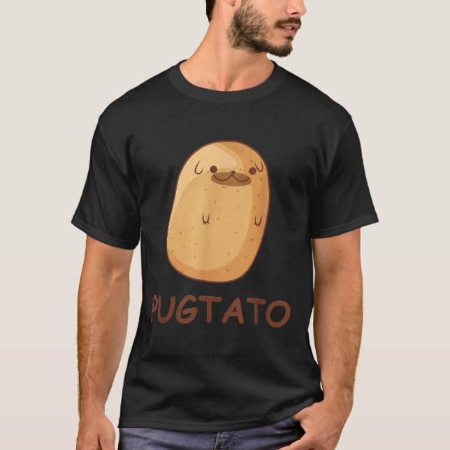 Camiseta Batatata Pug Fofo Engraçado Clássico 307 (Frente)