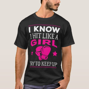 Camiseta Bate Como Uma Garota Engraçada Dando Um Presente A