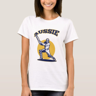Camiseta batedor Austrália do jogador do grilo retro
