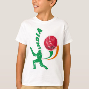 Camiseta batedor da bola de grilo que golpeia India