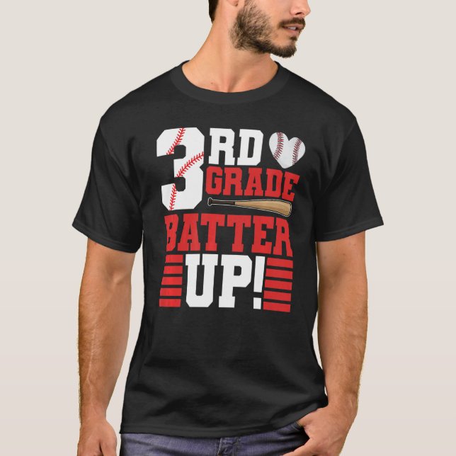 Camiseta Batedor de 3º grau para cima do baseball de volta  (Frente)
