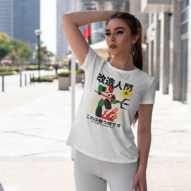 Camiseta Batedor de Robô Japonês Flat (Criador carregado)