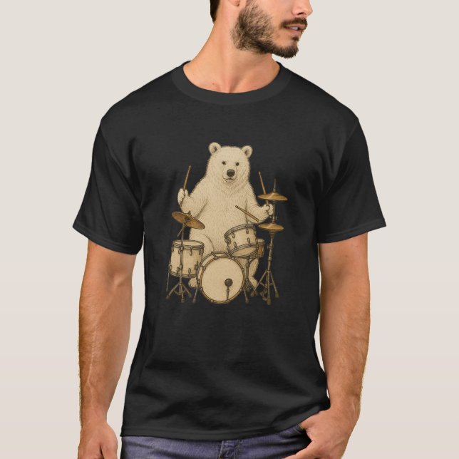 Camiseta Batedor de tambores White Bear (Frente)