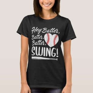 Camiseta Batedor Swing Baseball Coração Mãe Mulher Fofa