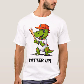 Camiseta Batendo Dino Jogando Baseball