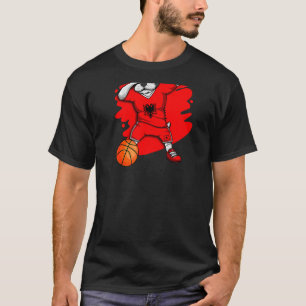 Camiseta Bater no Buldogue Francês Albânia Fã de Basquete