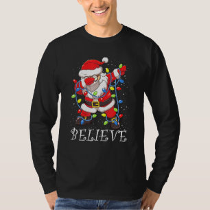 Camiseta Bater Papais noeis Em Óculos De Máscara Acreditam