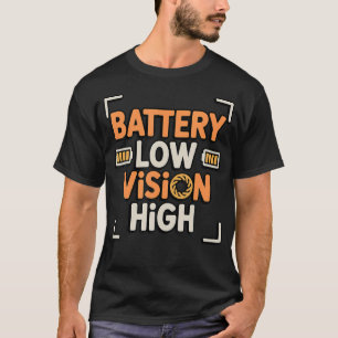 Camiseta Bateria Baixa Visão Alta Humor Fotográfico Engraça