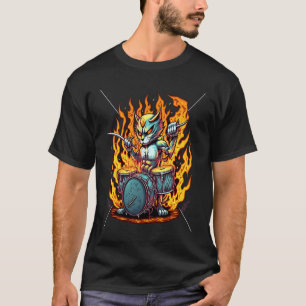 Camiseta Bateria Baterista Gato 7