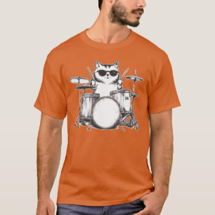 Camiseta Bateria de Banda de Música Rock Roll Estrela do Ro