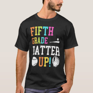 Camiseta Bateria De Basebol Do Quinto Grau De Volta Ao 5 Da