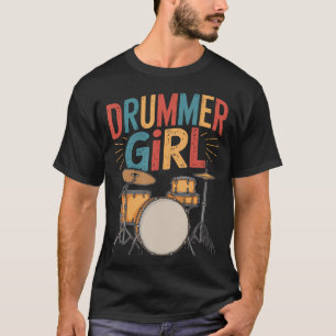 Camiseta Bateria de Bateria de Garota Bateria e Bateria Per