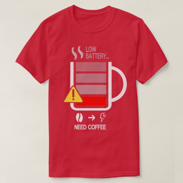 Camiseta Bateria de café (Frente do Design)