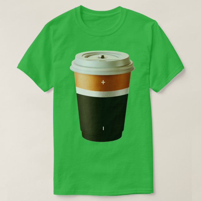 Camiseta Bateria de cafeína (Frente do Design)