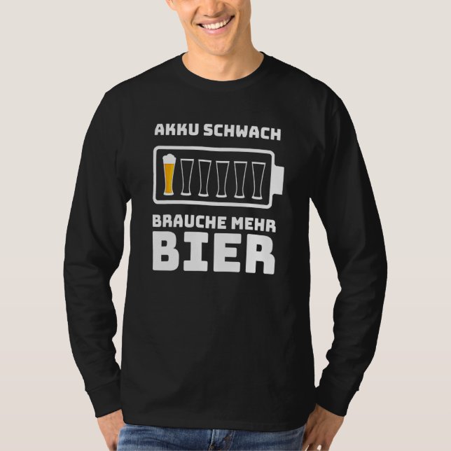 Camiseta Bateria De Cerveja Fraca Brauche Mehr Beer Men (Frente)
