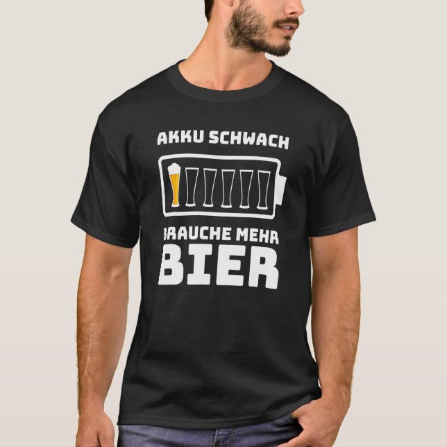 Camiseta Bateria De Cerveja Fraca Brauche Mehr Beer Men (Frente)
