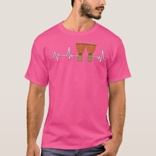Camiseta Bateria De Coração Do Bloco De Bongo Drummer Prese
