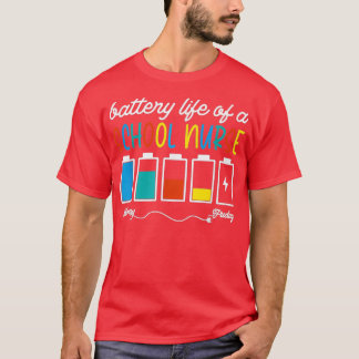 Camiseta Bateria De Uma Enfermeira Da Escola Feliz 100 Dias