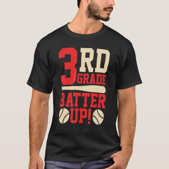 Camiseta Bateria do baseball de 3º grau voltada para Scho (Frente)