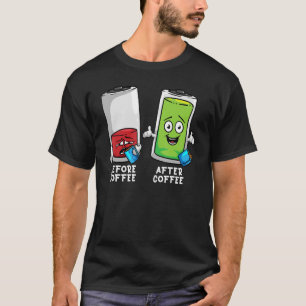 Camiseta Bateria Engraçada Antes E Depois Do Café