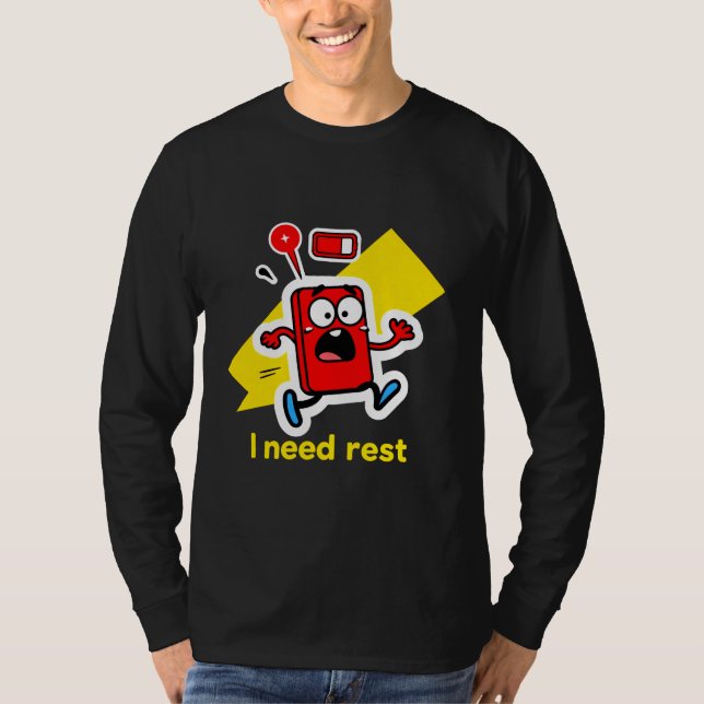 Camiseta Bateria Engraçada: Quando A Energia É Desgastada (Frente)