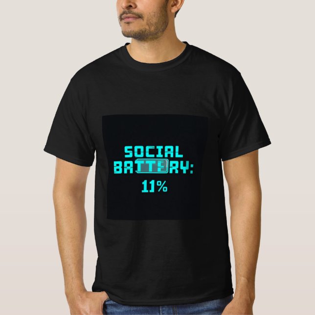 Camiseta Bateria Social 1 %- T-Shirt Humor Gen Z Humor Glit (Frente)