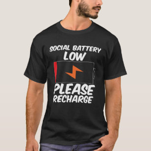 Camiseta Bateria Social Baixa, Recarregue o Sarca Introduzi