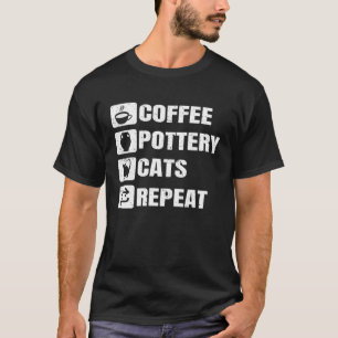 Camiseta Baterias de café repetem cerâmica cerâmica cerâmic