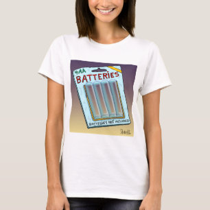 Camiseta Baterias engraçadas não incluídas cartão e pre