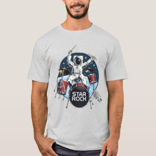 Camiseta Baterista Astronauta Star Rock – Música Espacial C