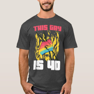 Camiseta Baterista com 40 anos de idade LGBT Gay de Nascime