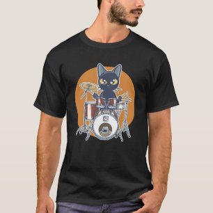 Camiseta Baterista de Gato