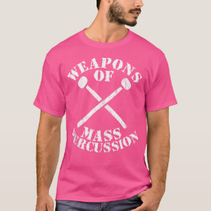 Camiseta Baterista de Rock Engraçado Armas de Percussão em