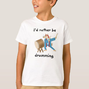 Camiseta Baterista de Taiko do cão dos desenhos animados d