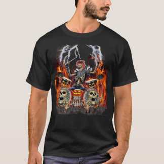 CAMISETA BATERISTA DO ZOMBI DO METAL PESADO