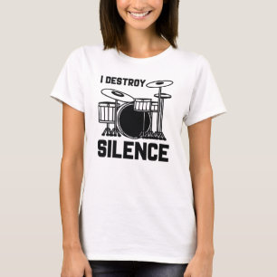 Camiseta Baterista Eu Destruo Silêncio