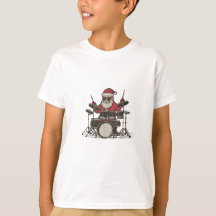 Baterista Natal Engraçado Vintage Papai Noel Tocan