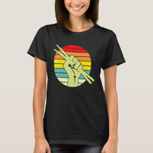 Camiseta Baterista Para Mulheres Homens Conjunto de Bateria